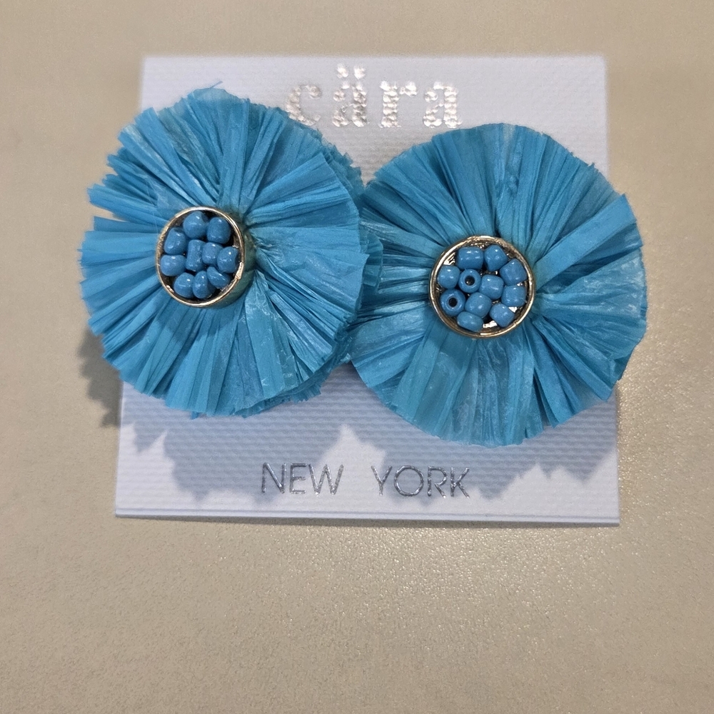 Cara New York Blue Floral Earrings